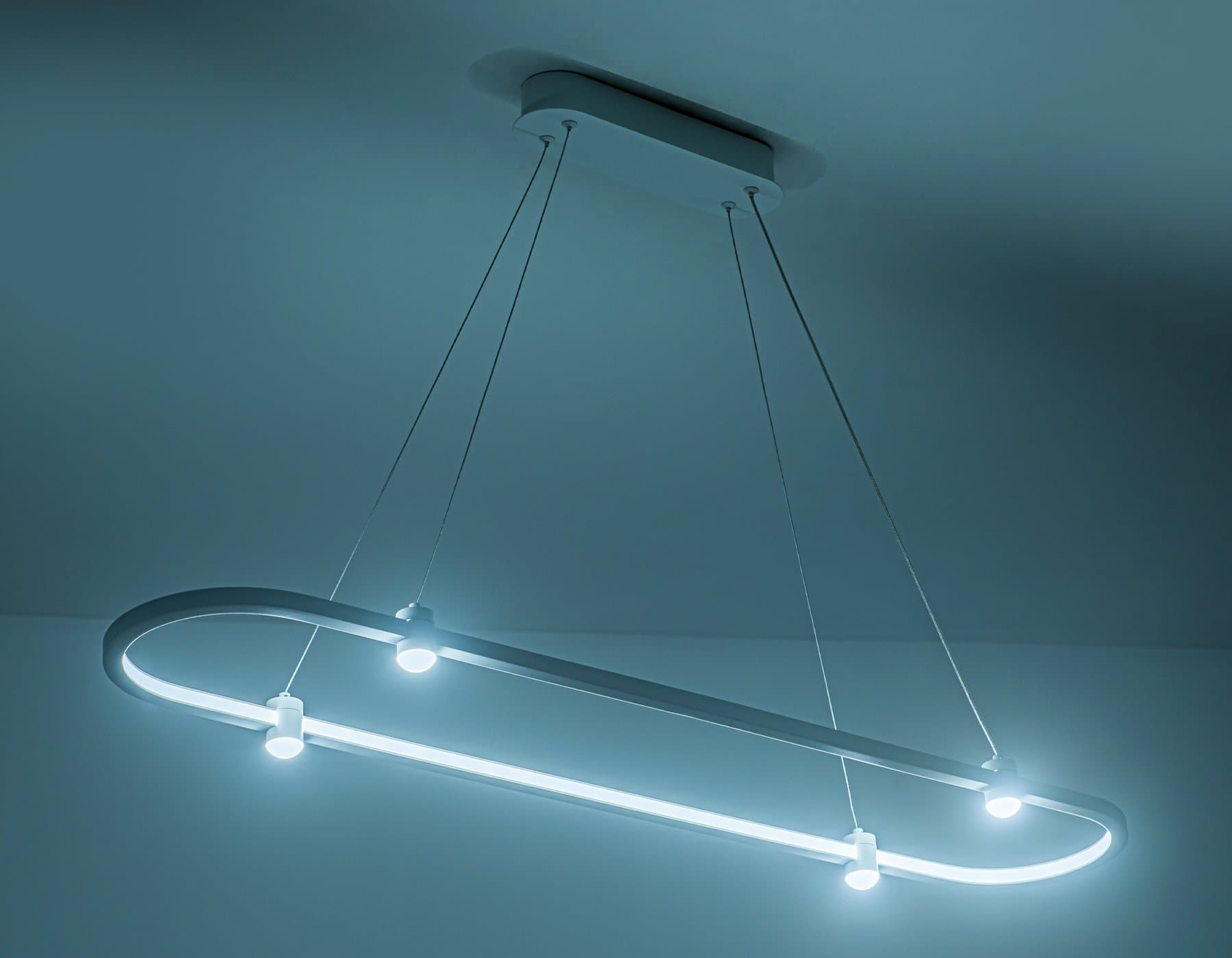 Ambrella Светильник подвесной светодиодный FL5588/1+4 WH белый 30W 3000K/4200K/6400K 1000*200*1300 (без ПДУ) — миниатюра 5