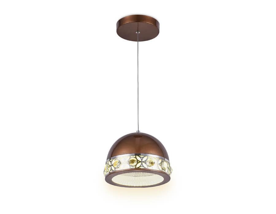 Ambrella Подвесной светодиодный светильник FA9495 CF/CH кофе/хром 4200K 18W D200*670 (без ПДУ) — миниатюра 3