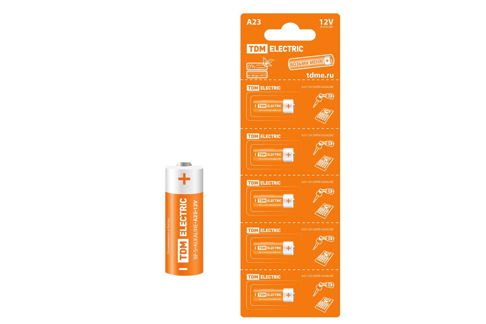 TDM Элемент питания A23 Alkaline 12V BP-5 SQ1702-0039