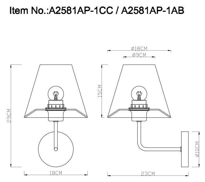 Arte Lamp A2581AP-1CC Бра с одним плафоном — миниатюра 2