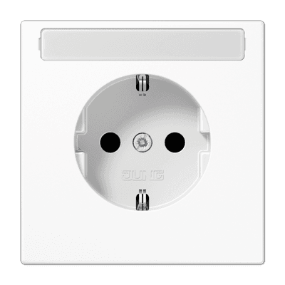 JUNG Штепсельная розетка SCHUKO 16A, 250V~ с защитой от детей и полем для надписи слоновая кость LS1520KINAWW