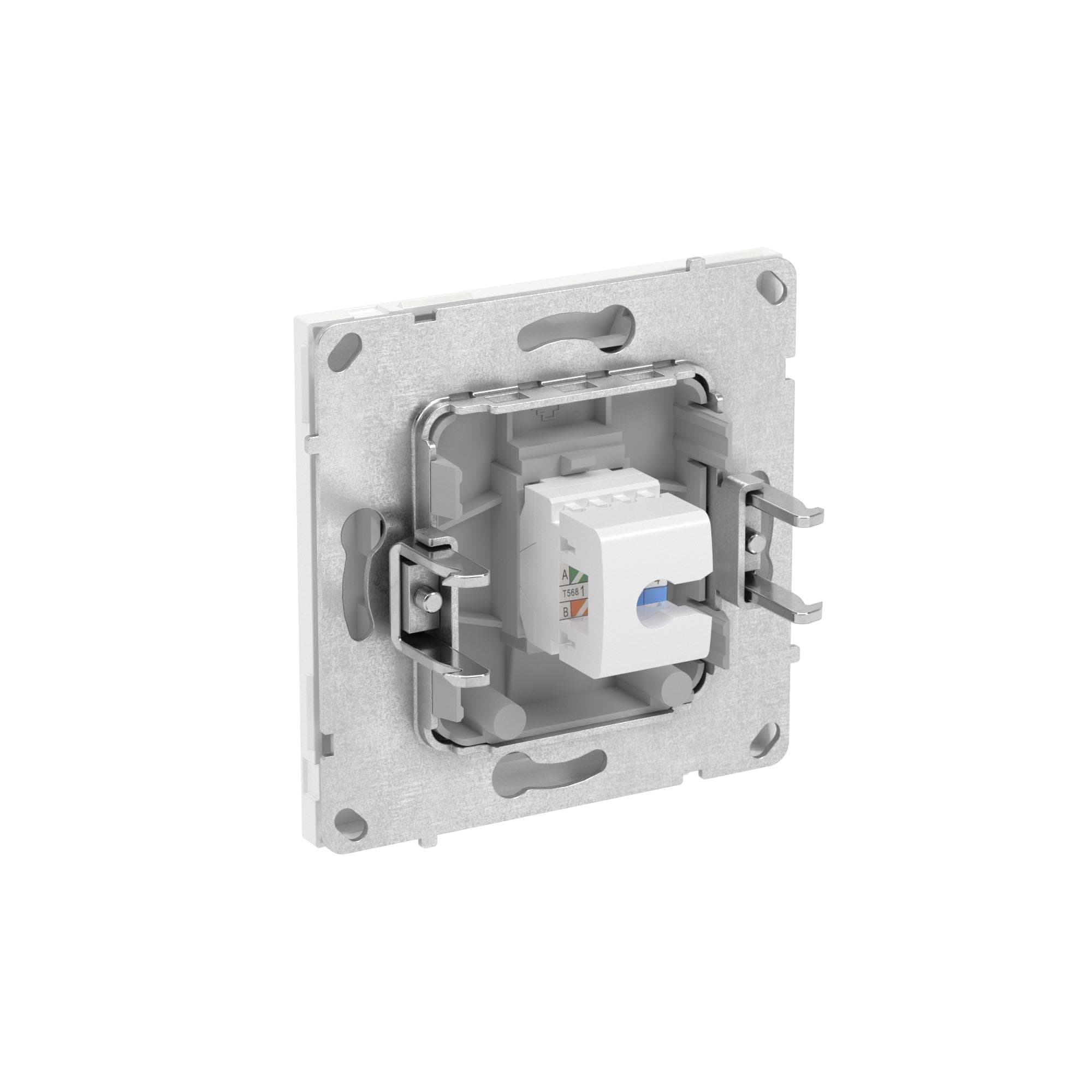 DKC KANT Компьютерная розетка RJ-45 без шторки, кат.5е одинарная, белый песок — миниатюра 5