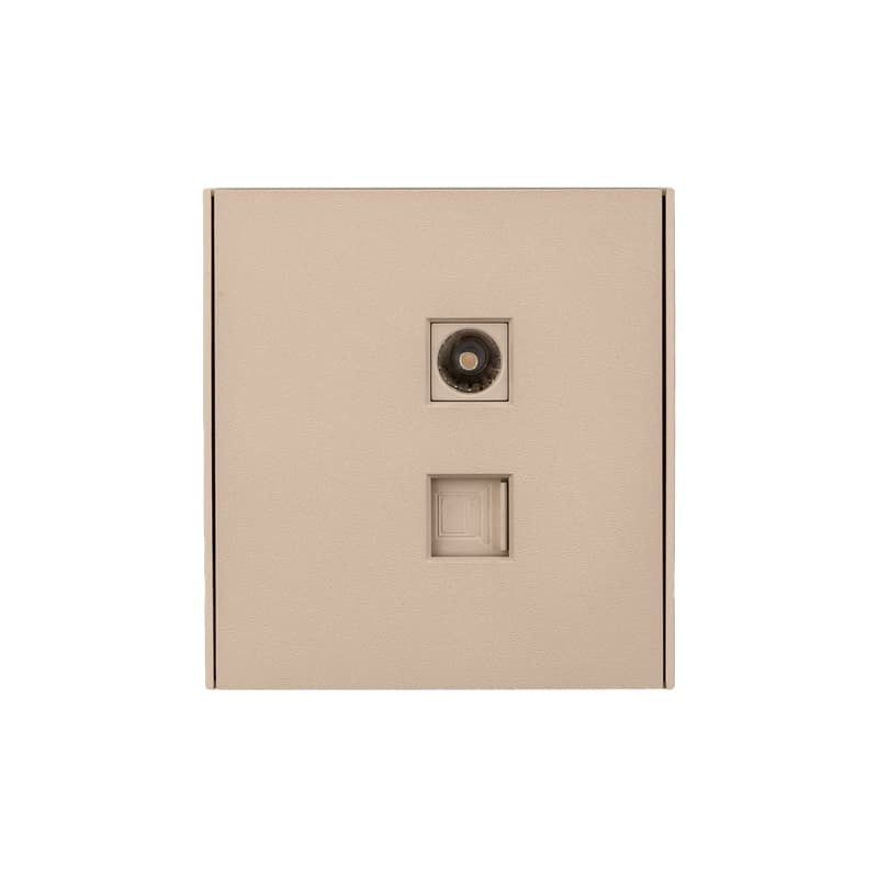 KRANZ STRONG Розетка компьютерная RJ45 кат6 + TV с/у шелк, с 1-пост. рамкой