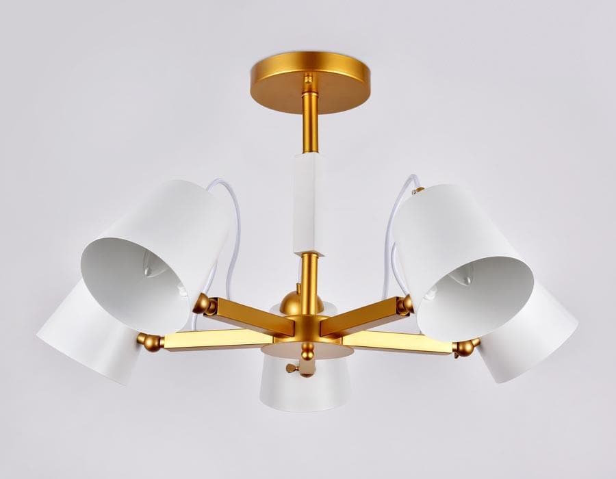 Ambrella Подвесная люстра TR3101/5 WH/GD белый/золото E14 max 40W D680*370 — миниатюра 4
