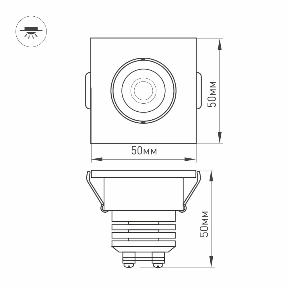 Arlight Светодиодный светильник LTM-S50x50WH 5W Day White 25deg (IP40 Металл, 3 года) 020758 — миниатюра 6