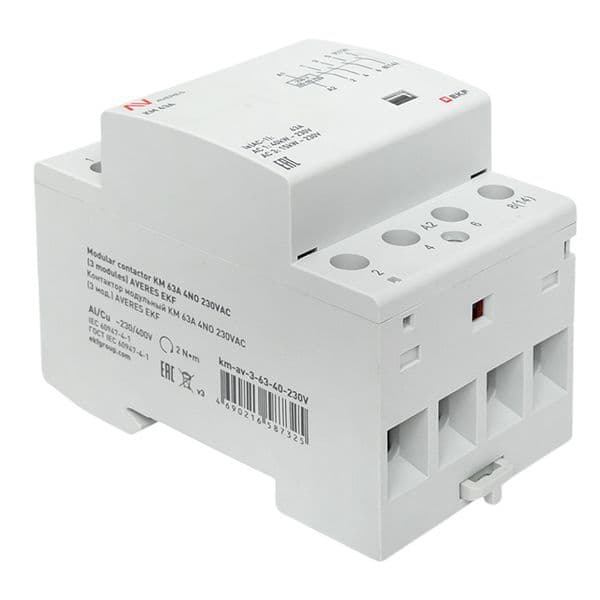 EKF Контактор модульный КМ 63А 4NO 230В АС (3 мод.) AVERES — миниатюра 9