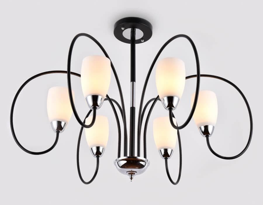 Ambrella Подвесная люстра TR3126/6 BK/CH черный/хром E27 max 40W D850*600 — миниатюра 3