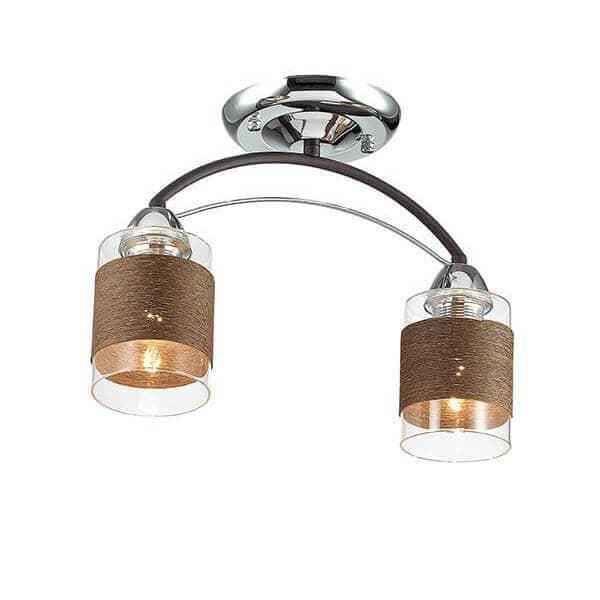 Lumion 3030/2C LN16 170 хром/кофе/стекло/декор.тесьма Люстра потолочная E27 2*60W 220V FILLA — миниатюра 1