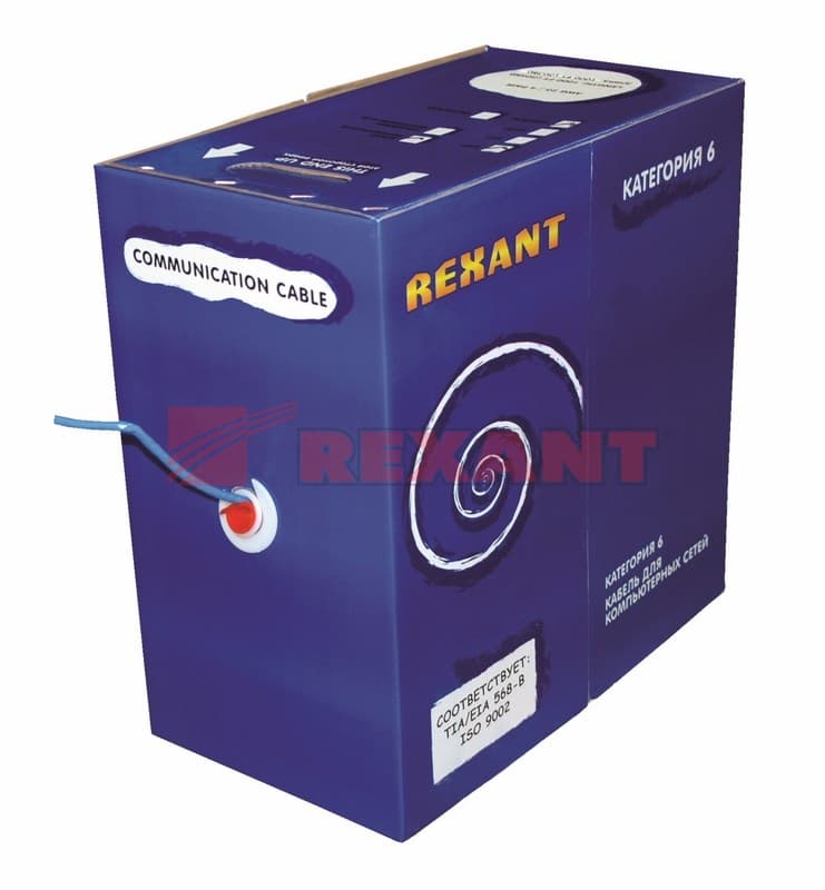 Кабель FTP 4PR 23AWG CAT6 305м Rexant 01-0147 — миниатюра 2