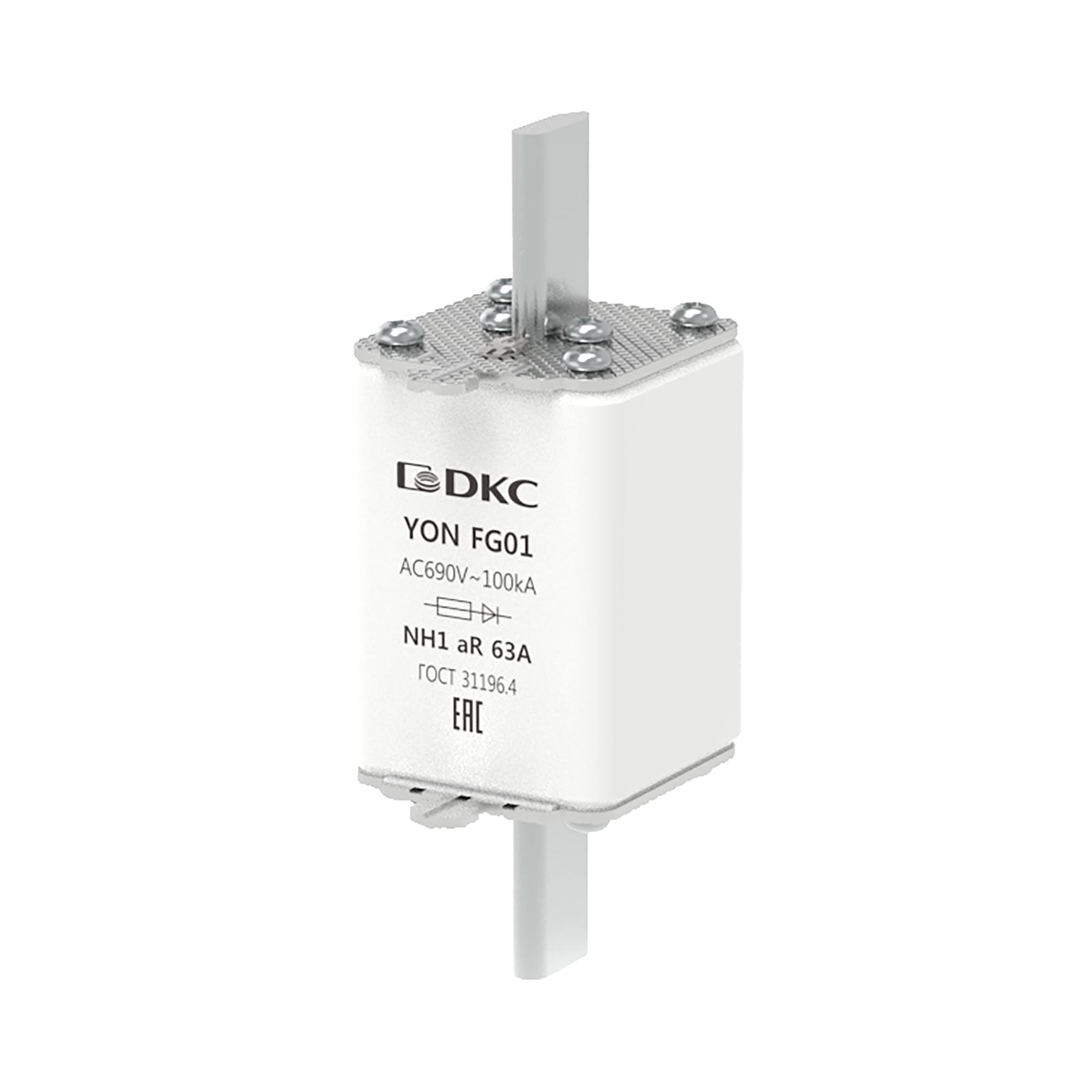 DKC Предохранитель YON ножевого типа FG1 63А 690V характеристика aR