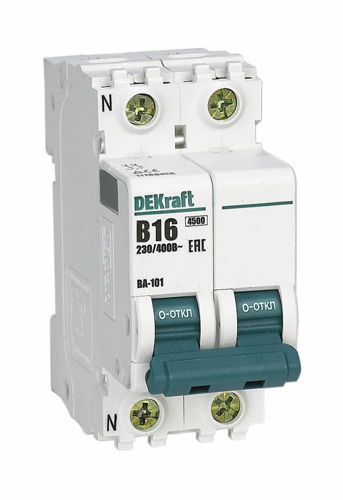 Dekraft ВА-101 Автоматический выключатель 1P+N 16А (B) 4,5кА 11166DEK
