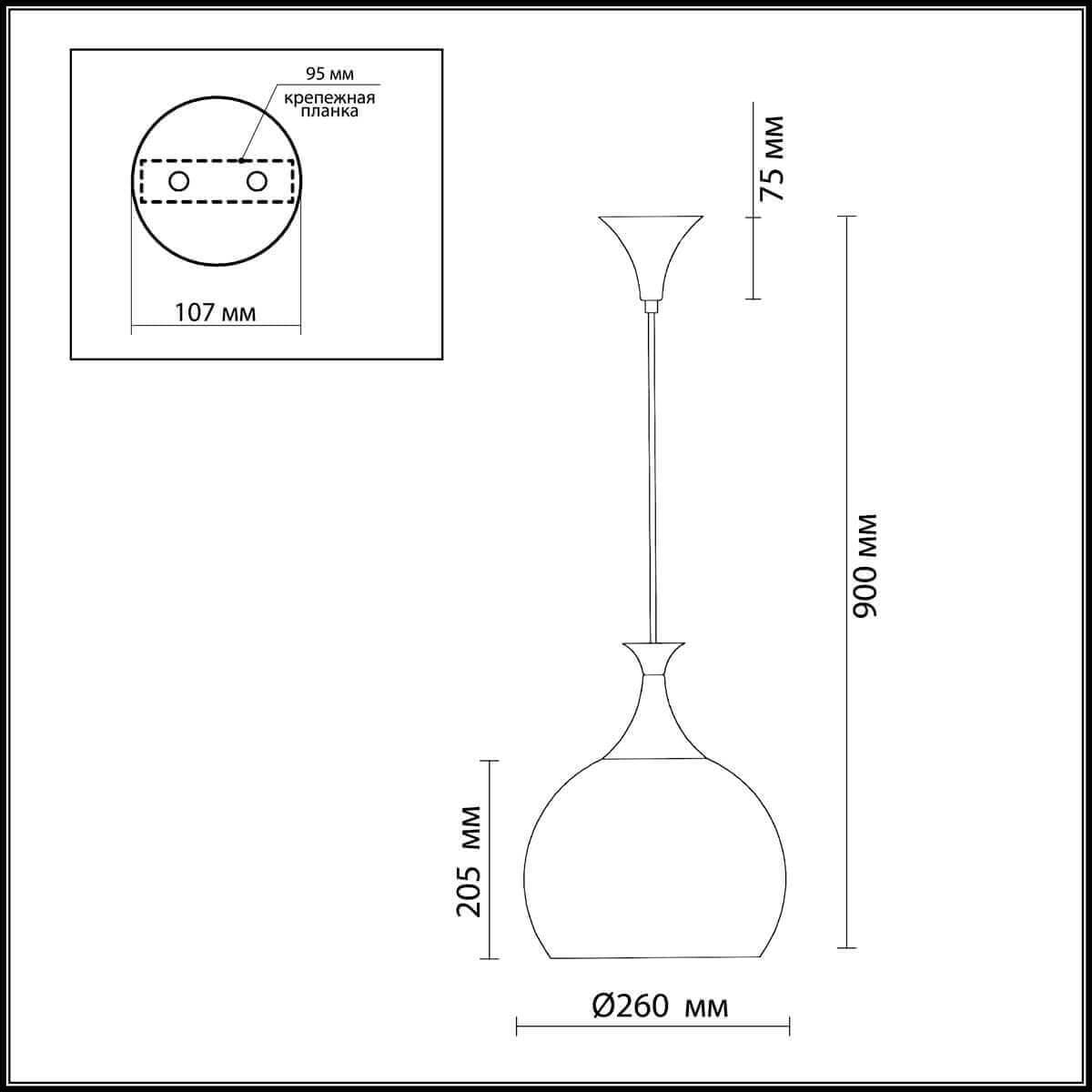 Odeon Light 2094/1 ODL11 657 коричневый/мозаика Подвес  E27 60W 220V VELUTE — миниатюра 3