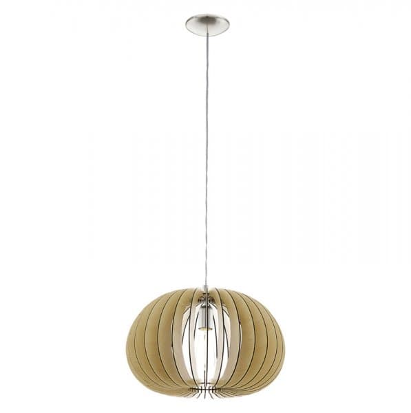 Eglo 94767 Подвес COSSANO, 1х60W (Е27), Ø450, сталь/ дерево, кленовый — миниатюра 1