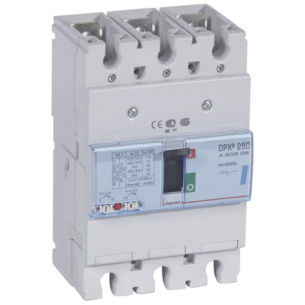 Legrand DPX3 250 Автоматический выключатель 3P 200А 70kA 420608 — миниатюра 1