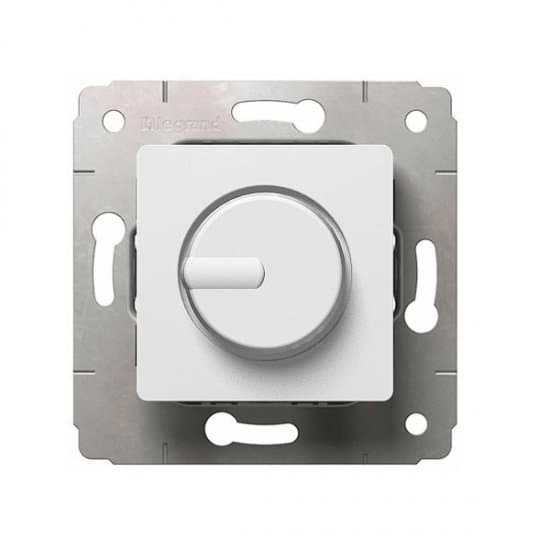 Legrand DIY Cariva Бел Светорегулятор поворотный 300W для л/н (вкл поворотом) 695938 — миниатюра 1