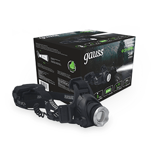 Gauss Фонарь налобный модель GFL407 5W 450lm Li-ion 2400mAh LED 1/12/48 GF407 — миниатюра 1