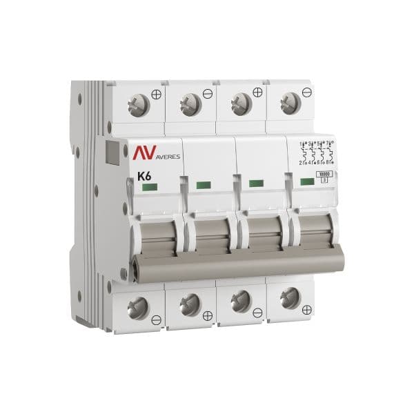 EKF Выключатель автоматический AV-10 DC 4P 6A (K) 10kA AVERES — миниатюра 1