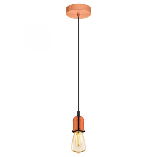 Eglo 32539 Подвес YORTH, 1х60W (E27), 100, H2000, сталь, брашированный медный — миниатюра 1