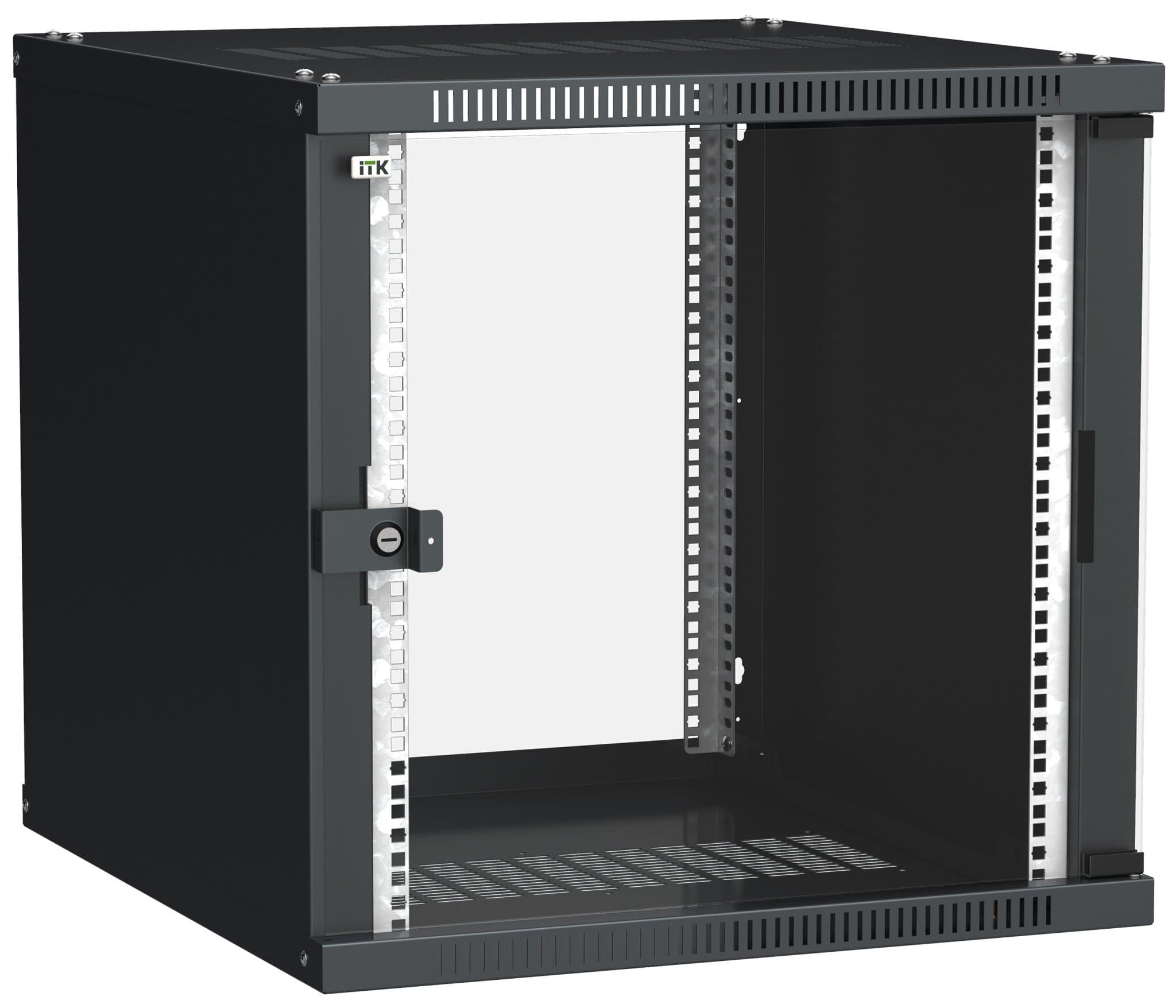IEK LINEA WE ITK Шкаф LINEA WE 9U 600x600мм дверь, стекло черный LWE5-09U66-GF