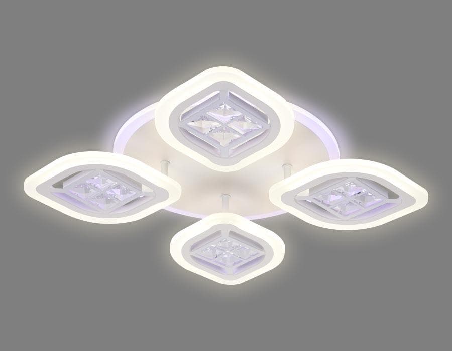 Ambrella Потолочный светодиодный светильник с пультом FA280/4 WH белый 69W 530*530*80 (ПДУ РАДИО 2.4G) — миниатюра 2