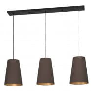 Eglo 390196 Подвесной светильник HL/3 black/cappuccino-brass 'PETROSA'
