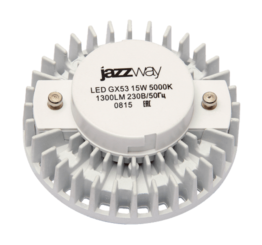 Jazzway Лампа светодиодная (LED) «таблетка» d75мм GX53 130° 15Вт 220-230В матовая нейтральная холодно-белая 5000К .2855466 — миниатюра 2