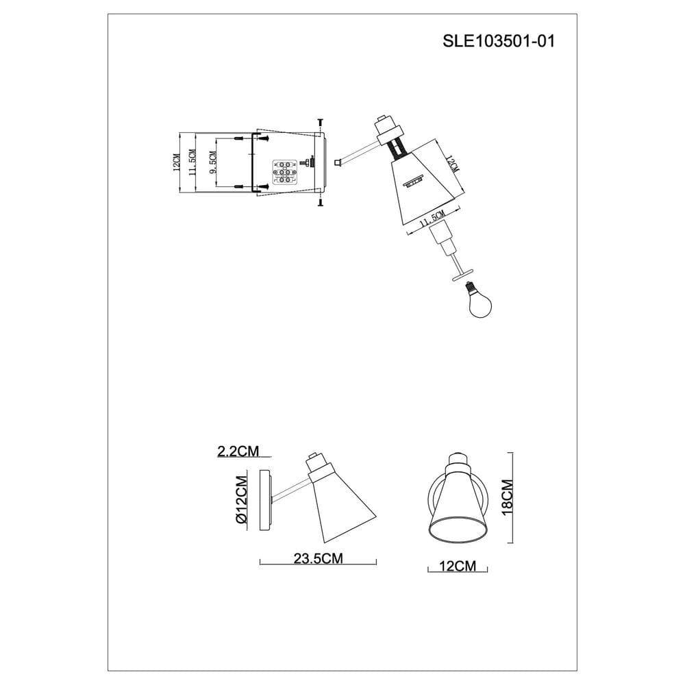 Evoluce SLE103501-01 Белый/Белый Бра E14 1*40W — миниатюра 2