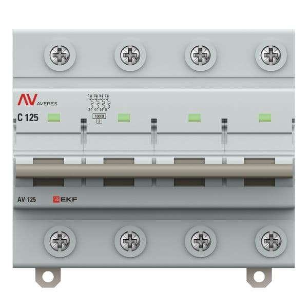 EKF Выключатель автоматический AV-125 4P 100A (D) 10kA AVERES — миниатюра 7