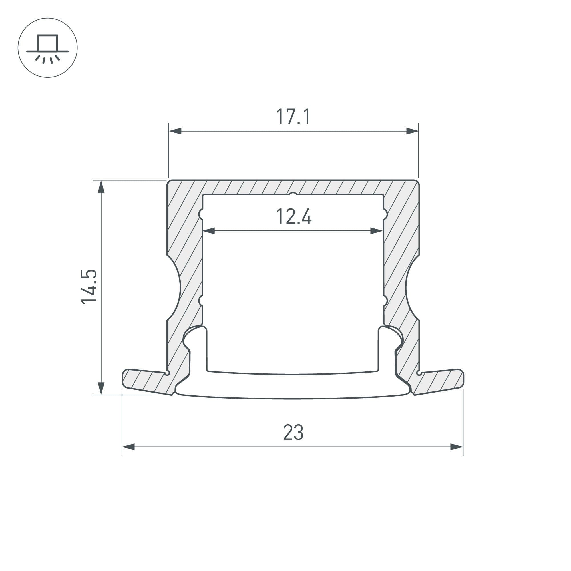 Arlight Профиль ARH-LINE-2315-F-2000 ANOD (Алюминий) 036327 — миниатюра 4