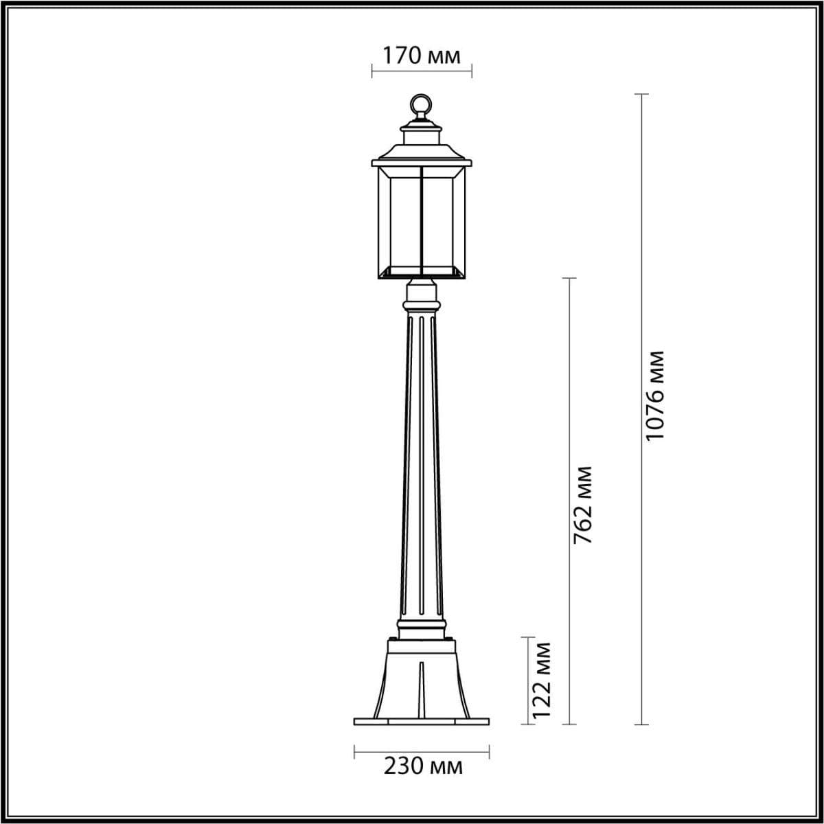 Odeon Light 4961/1F NATURE ODL22 577 темно-коричневый/стекло Ландшафтный светильник 107см E27 1*60W IP44 MAVRET — миниатюра 3