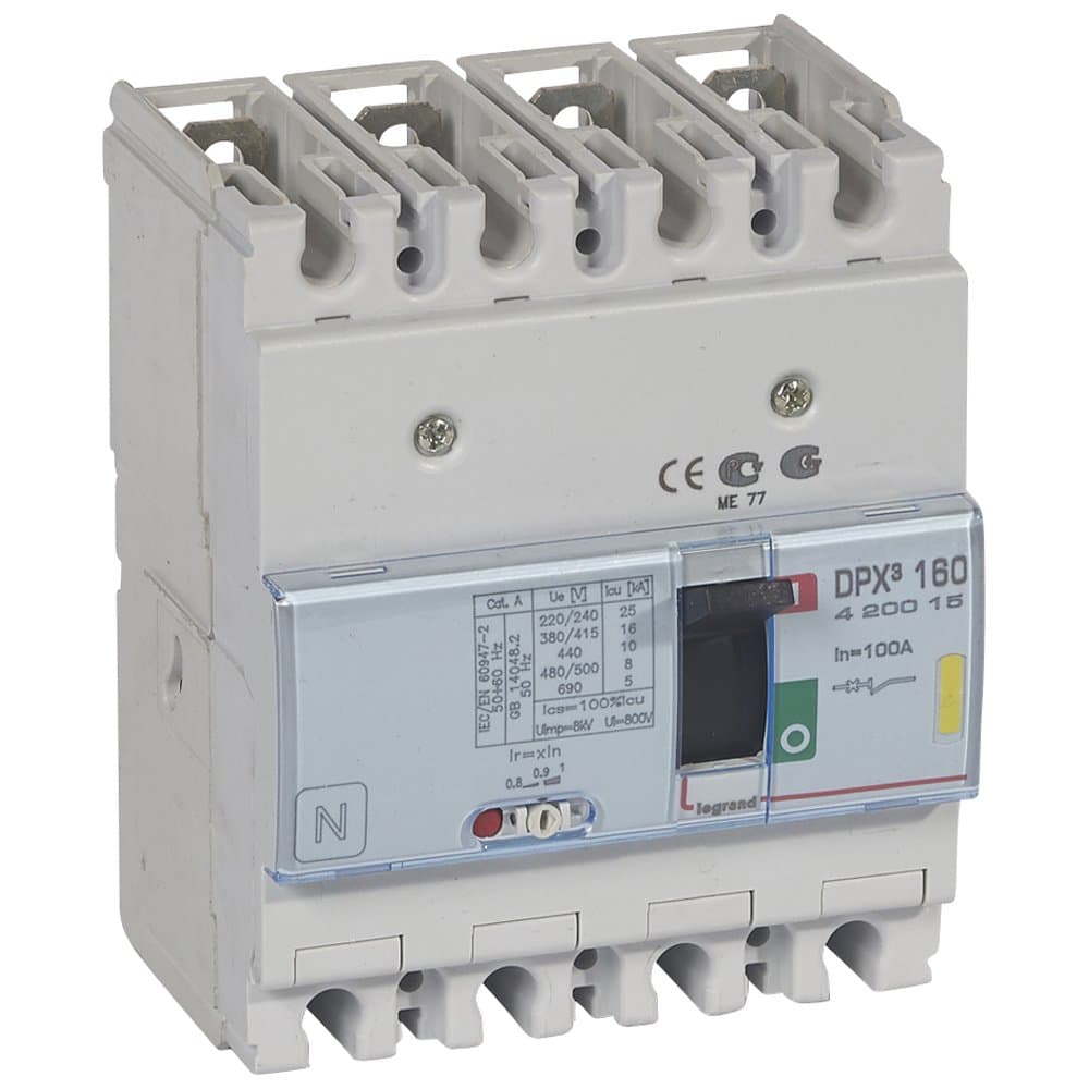 Legrand DPX3 160 Автоматический выключатель 4P 100А 16kA 420015