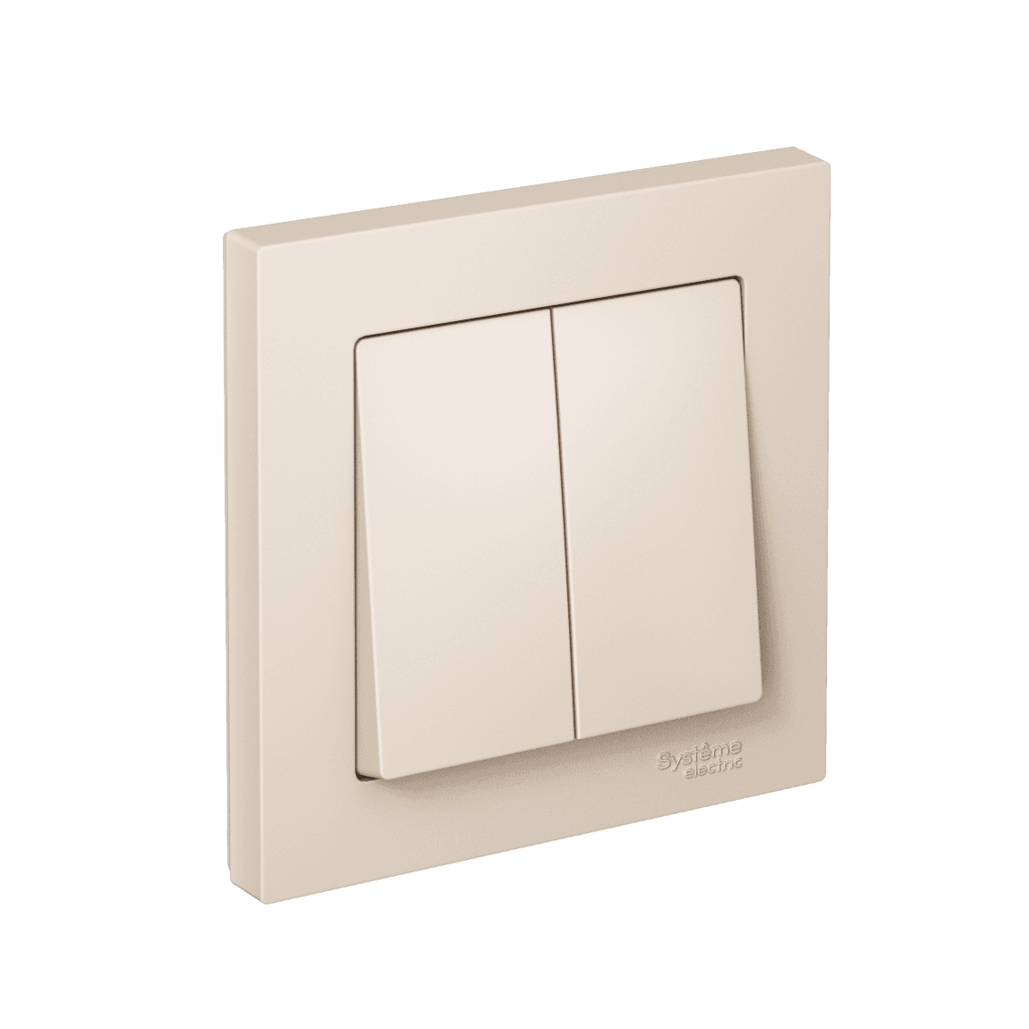 Systeme Electric AtlasDesign Бежевый Выключатель 2-клавишный, сх.5, 10АХ, в сборе, быстрозажим. клем.