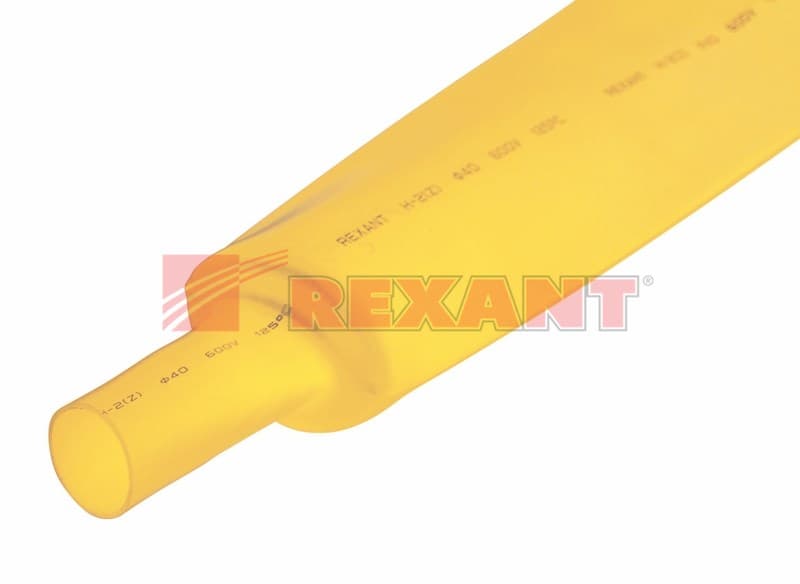 40.0 / 20.0 мм 1м термоусадка жёлтая Rexant 24-0002 — миниатюра 2