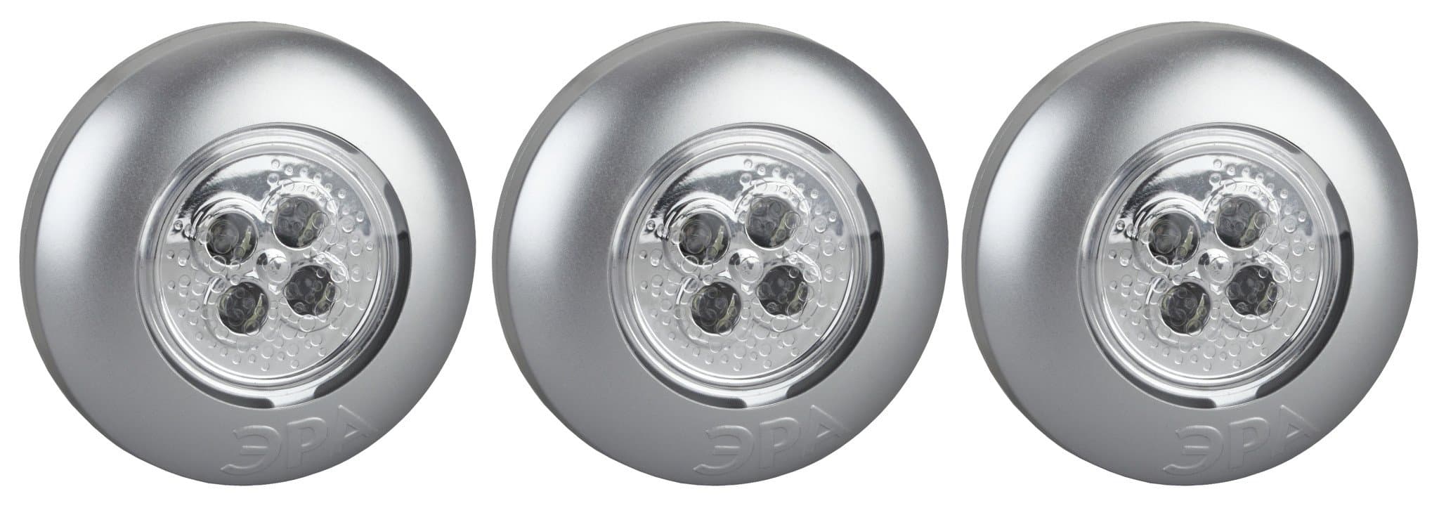 ЭРА Фонарь SB-504 пушлайт "Аврора" [4xLED, 3xAAA, серебристый, 3шт в кор]