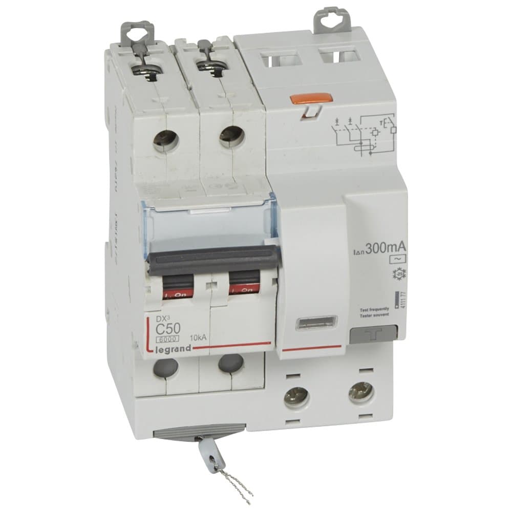 Legrand DX3 Автоматический выключатель дифференциального тока 2P 50А (С) 300MA-AC 4м 411177 — миниатюра 1
