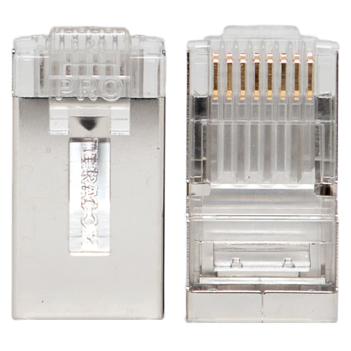 EKF TeraLINK PRO Коннектор RJ-45 TeraLINK PRO экранированный 8P8C 30мкд Cat.6 (упак.20шт) — миниатюра 3