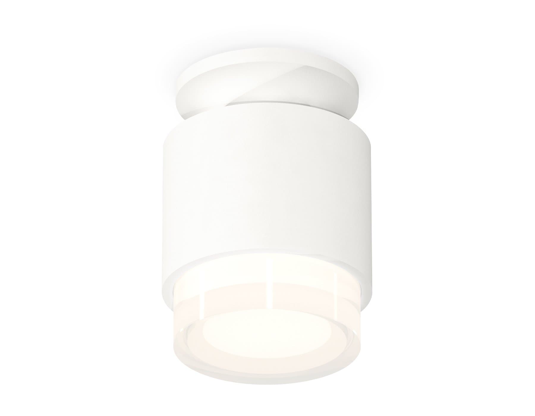 Ambrella Комплект накладного светильника с акрилом XS7510045 SWH/FR/CL белый песок/белый матовый/прозрачный MR16 GU5.3 (N7925, C7510, N7160) — миниатюра 1