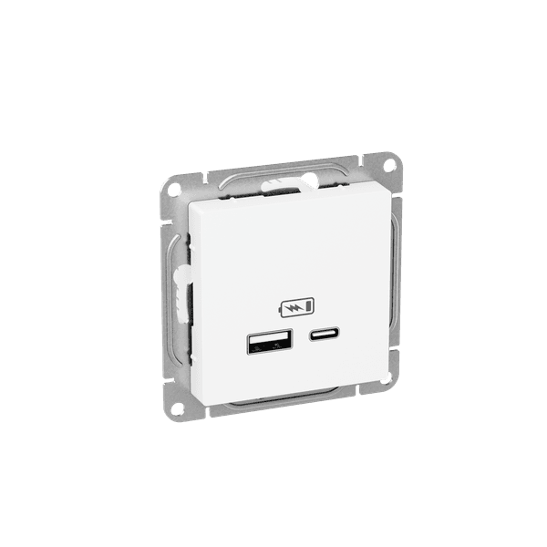 EKF Механизм розетки USB-A+С, белый Эпика — миниатюра 2