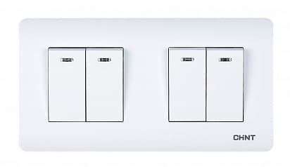 CHINT 4-клавишный выключатель с LED-подсветкой 10А 250В