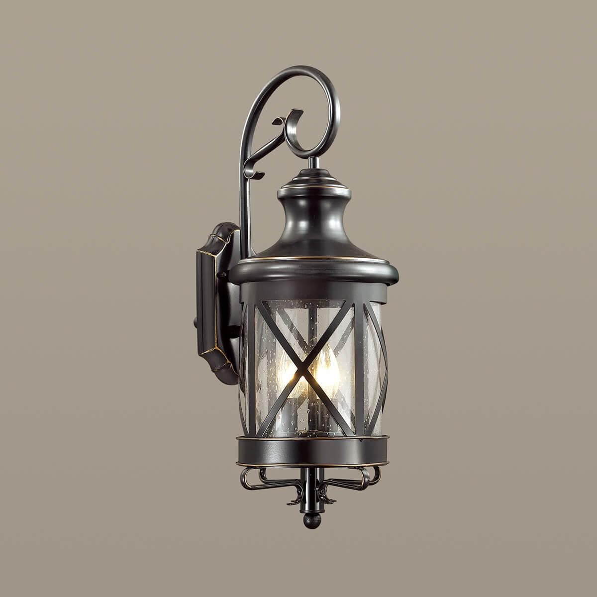 Odeon Light 4045/3W ODL18 709 черный/золотая патина Уличный настенный светильник IP44 E14 3*60W 220V SATION — миниатюра 2