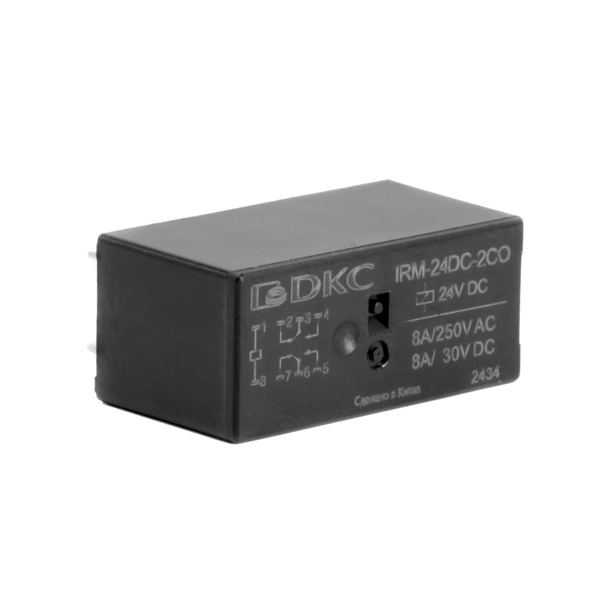 DKC Реле миниатюрное низкопрофильное, 2CO, ком. ток 8А, AgSnO₂, напряжение 110V DC — миниатюра 1