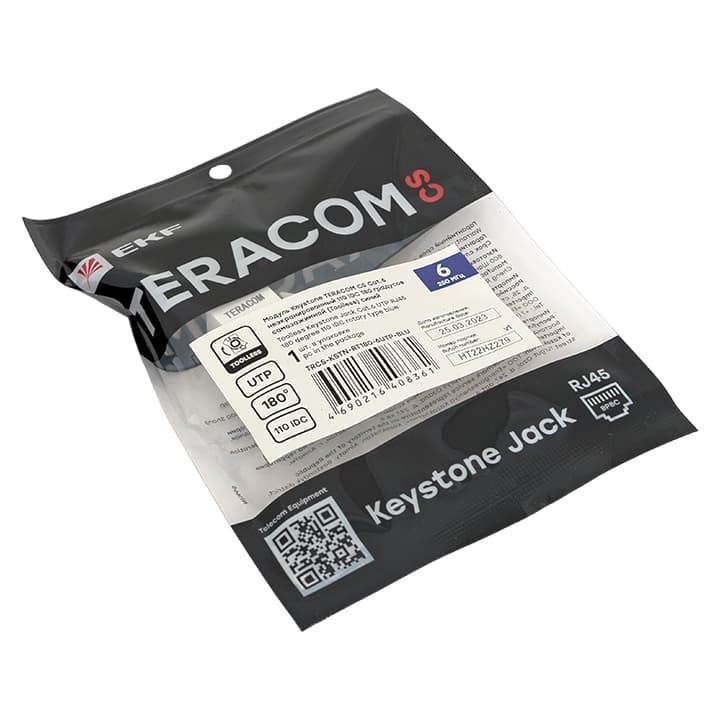 EKF Модуль Keystone TERACOM CS Cat.6 неэкранированный 110 IDC 180 градусов самозажимной (Toolless) синий — миниатюра 8
