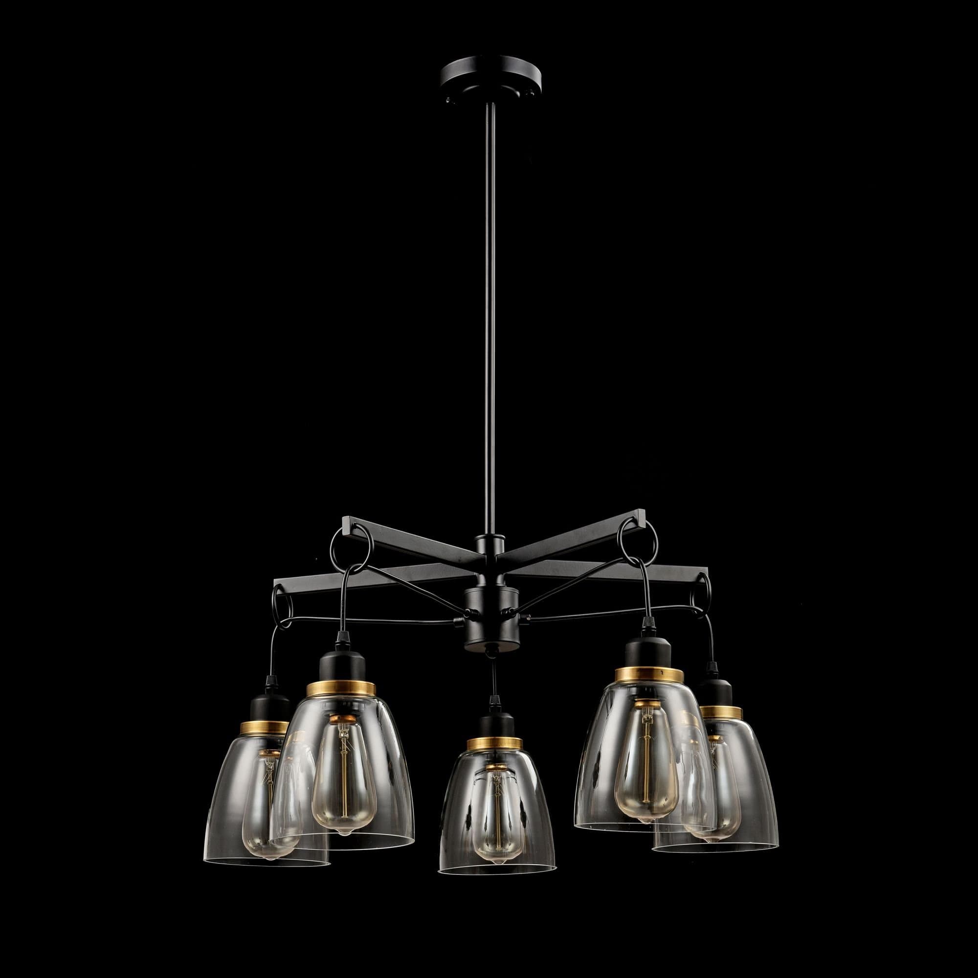 Freya Loft Louise Черный Люстра E27 60W FR4167-PL-05-BL — миниатюра 6