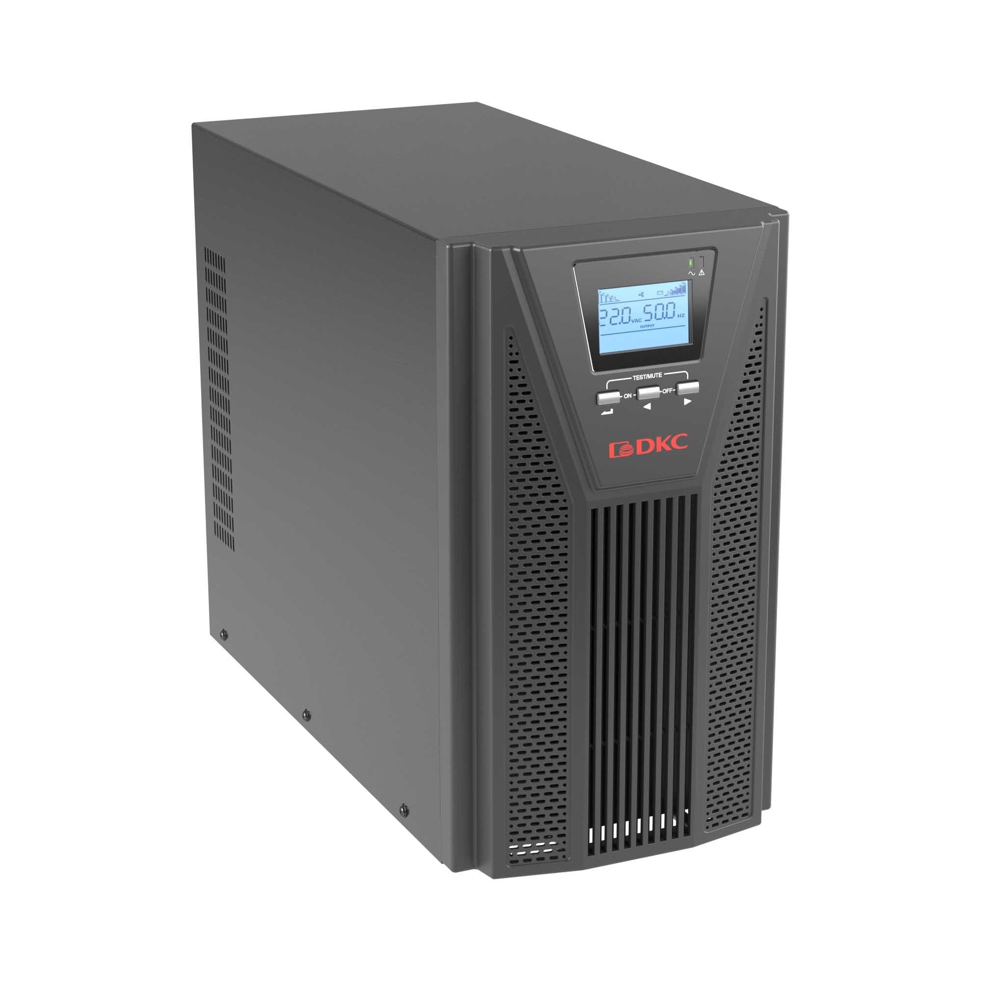DKC Онлайн ИБП ДКС серии Small Tower, 3000 ВА/2700 Вт, 1/1, 4xSchuko, EPO, USB, RS-232, RJ45, без АКБ, 7 Ач — миниатюра 2