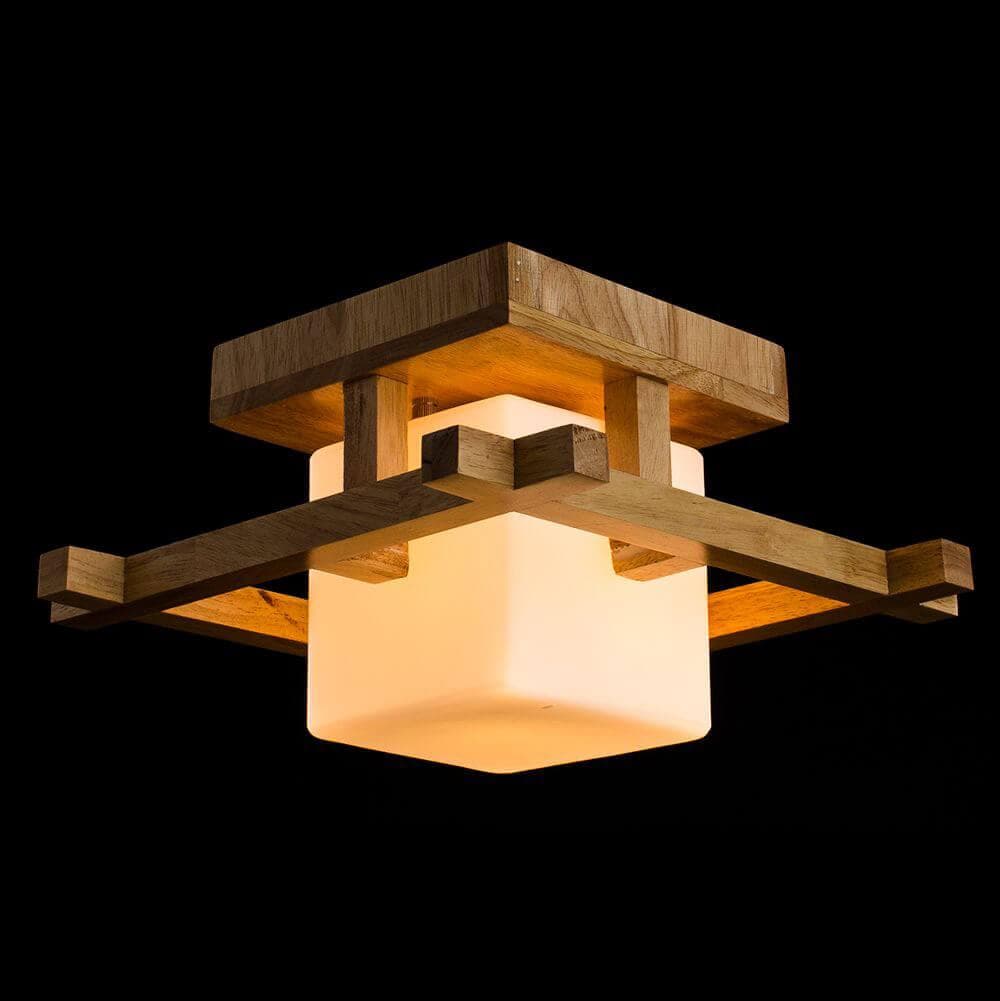 Arte Lamp Woods Бежевый/Белый Светильник потолочный 1x60W 1xE27 A8252PL-1BR — миниатюра 6