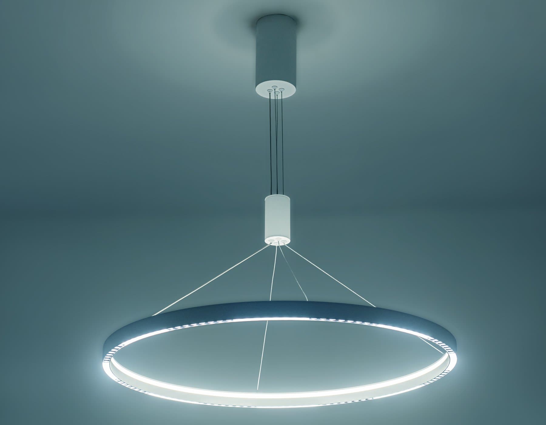 Ambrella Светильник подвесной светодиодный FL5855 WH белый 40W 3000K/4200K/6400K D800*860 (без ПДУ) — миниатюра 5