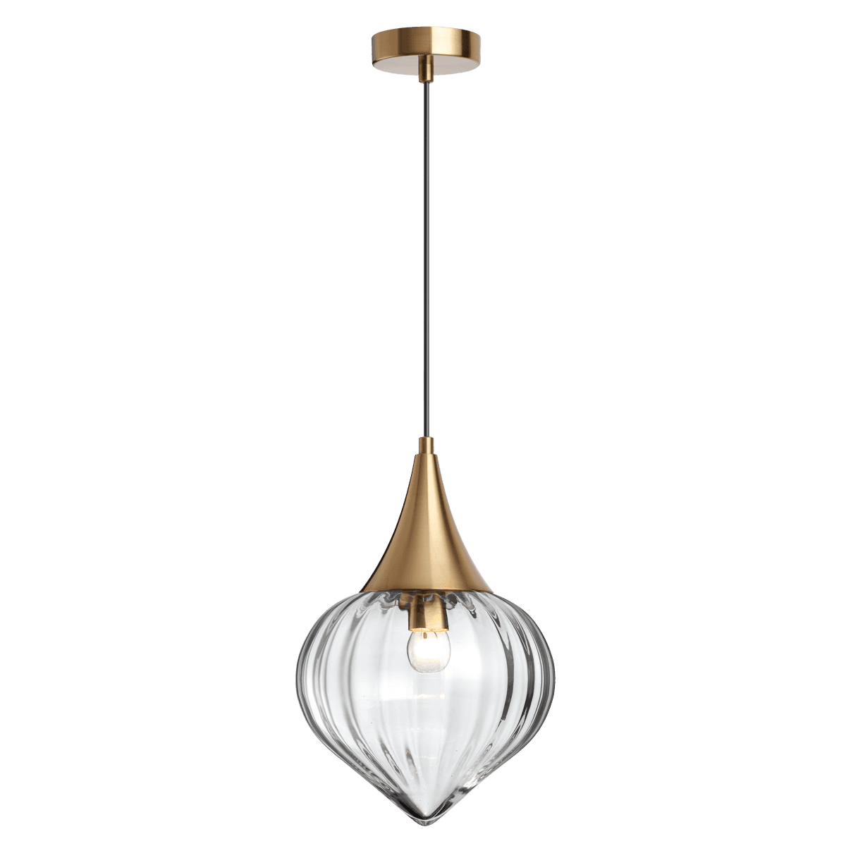 Odeon Light 4950/1 PENDANT ODL22 241 бронзовый/прозрачный/стекло Подвес E27 1*60W KESTA — миниатюра 2