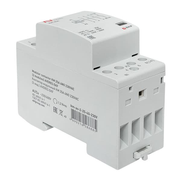 EKF Контактор модульный КМ 25А 4NO 230В АС (2 мод.) AVERES — миниатюра 9