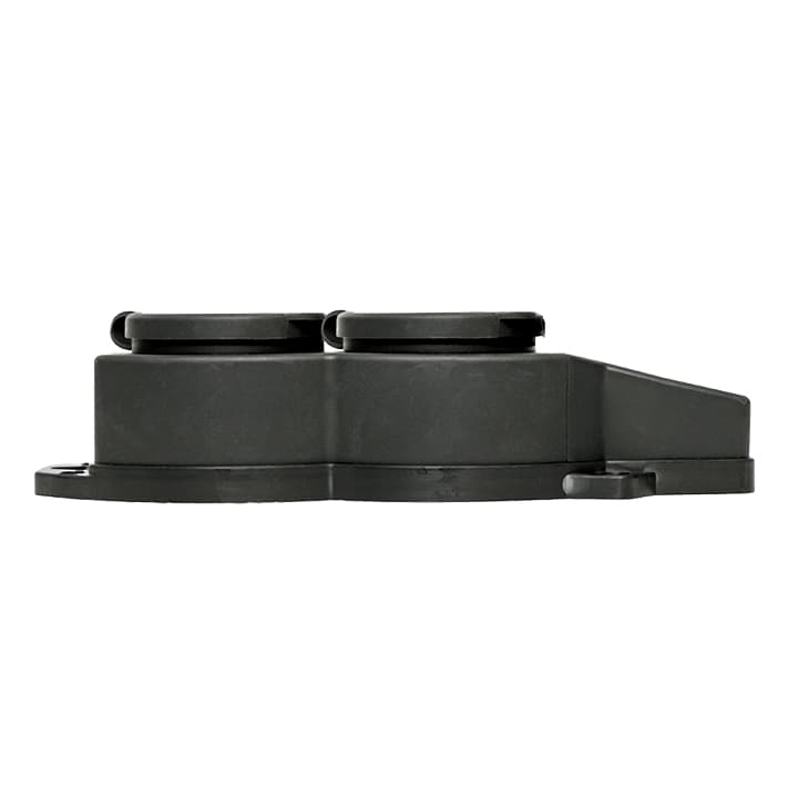 EKF Basic Роз. (колодка) двухмест. с защит. крышками каучуковая 230В 2P+PE 16A IP44 — миниатюра 3
