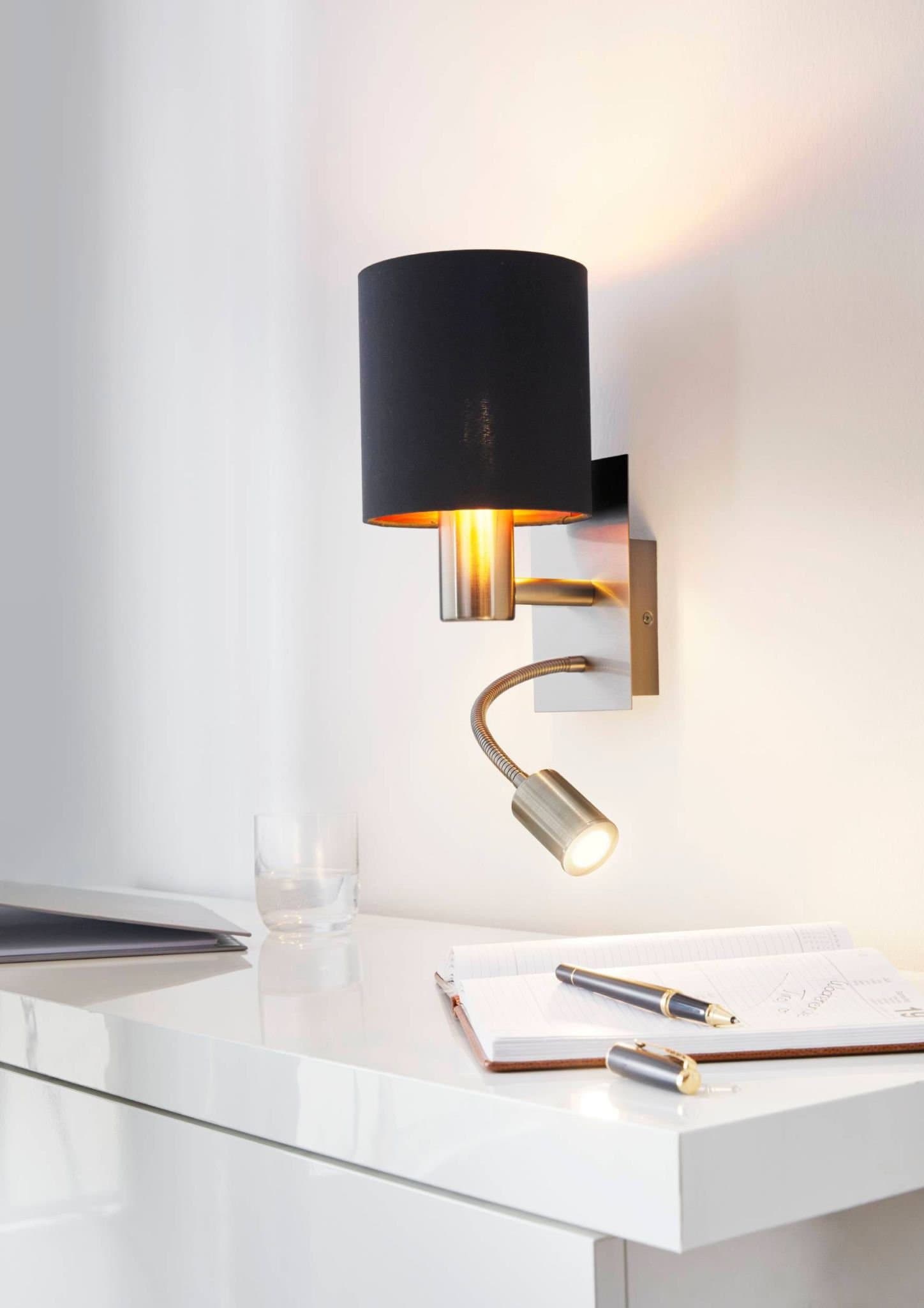 Eglo 96483 Бра PASTERI cо светодной подсветкой для чтения, 1х40W (E27), 1х3,5W (LED), L150, H380, A195 — миниатюра 2